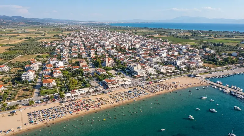 Kombi prevoz Beograd → Epanomi: pogled iz vazduha na Epanomi, Solunska regija, Grčka